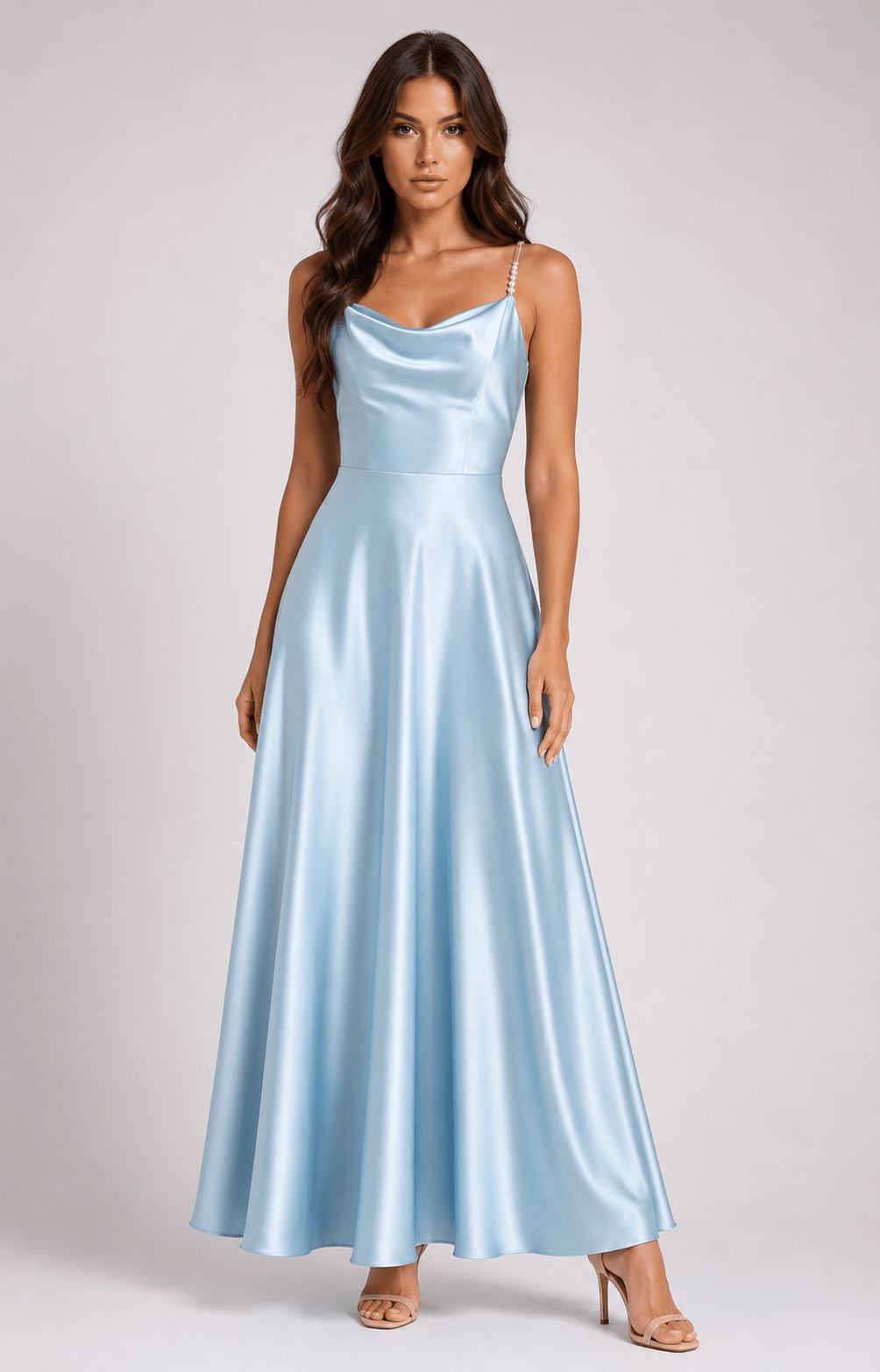 Women's Satin Slip Maxi Dress Elegant Sleeveless Party, Bridesmaid & Wedding Guest Dress - Edin London