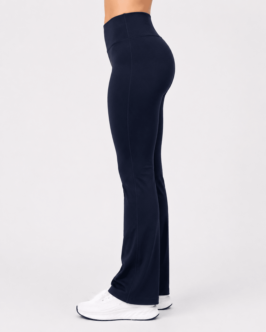 Women's Seamless Cross Waist Flared Yoga Pants – High Waist Ribbed Bootcut Fitness Leggings with Quick-Dry Stretch Fabric - Edin London