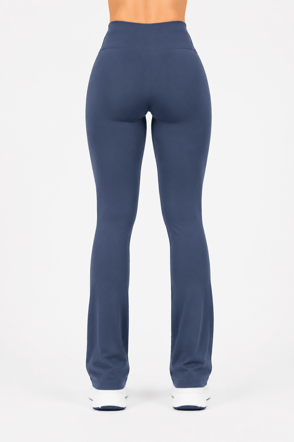 Women's Seamless Cross Waist Flared Yoga Pants – High Waist Ribbed Bootcut Fitness Leggings with Quick-Dry Stretch Fabric - Edin London
