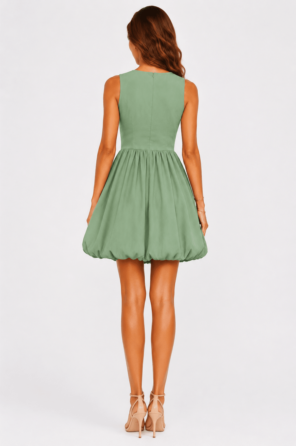 Women’s Solid Green Ruffle Midi Dress - Edin London