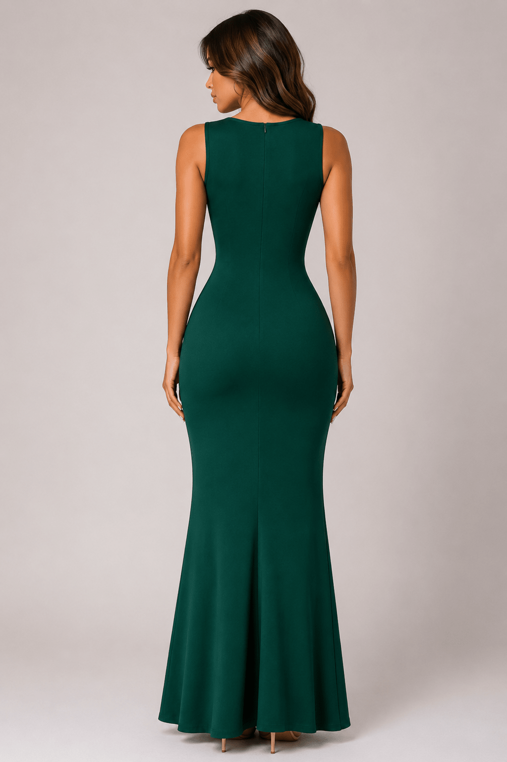 Women's Square Neck Bodycon Mermaid Maxi Dress Evening Gown - Edin London