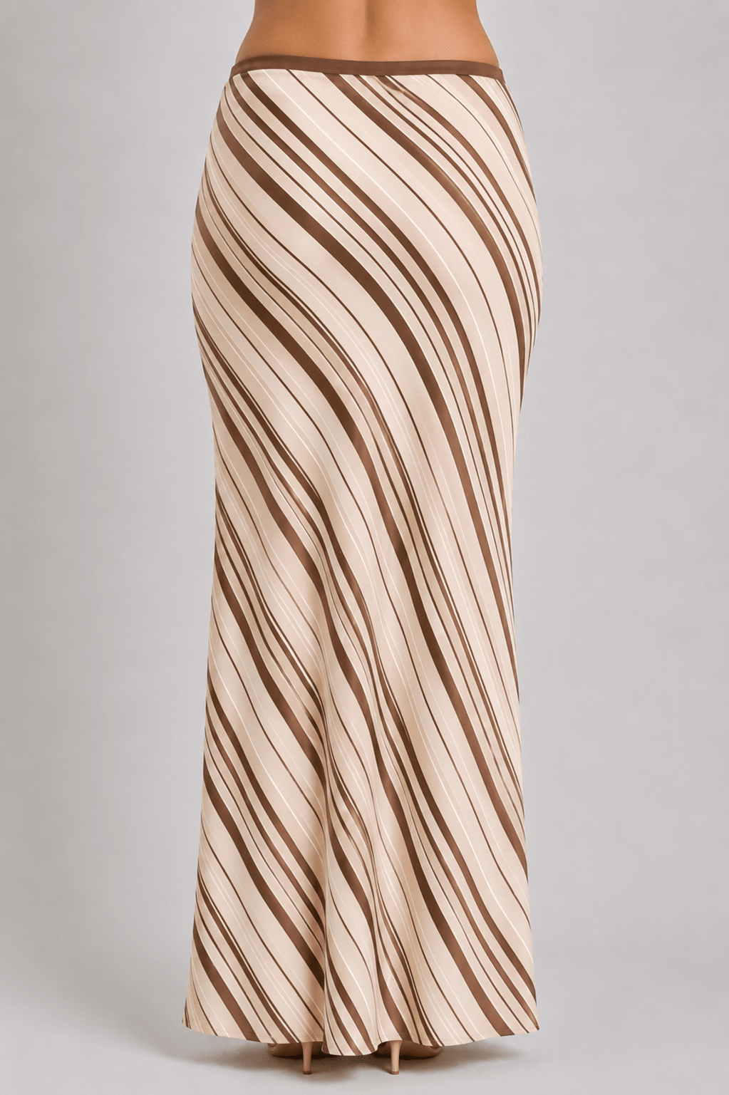 Women's Striped Mesh Fishtail Skirt Bodycon Holiday Maxi Skirt for Casual & Vacation Wear - Edin London