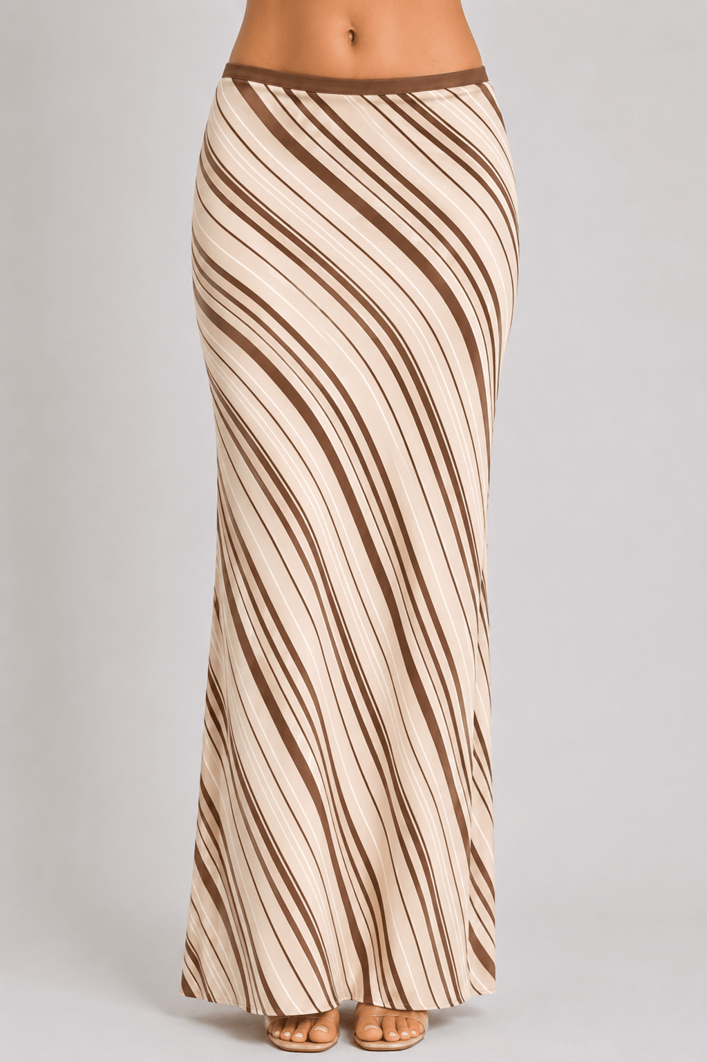 Women's Striped Mesh Fishtail Skirt Bodycon Holiday Maxi Skirt for Casual & Vacation Wear - Edin London