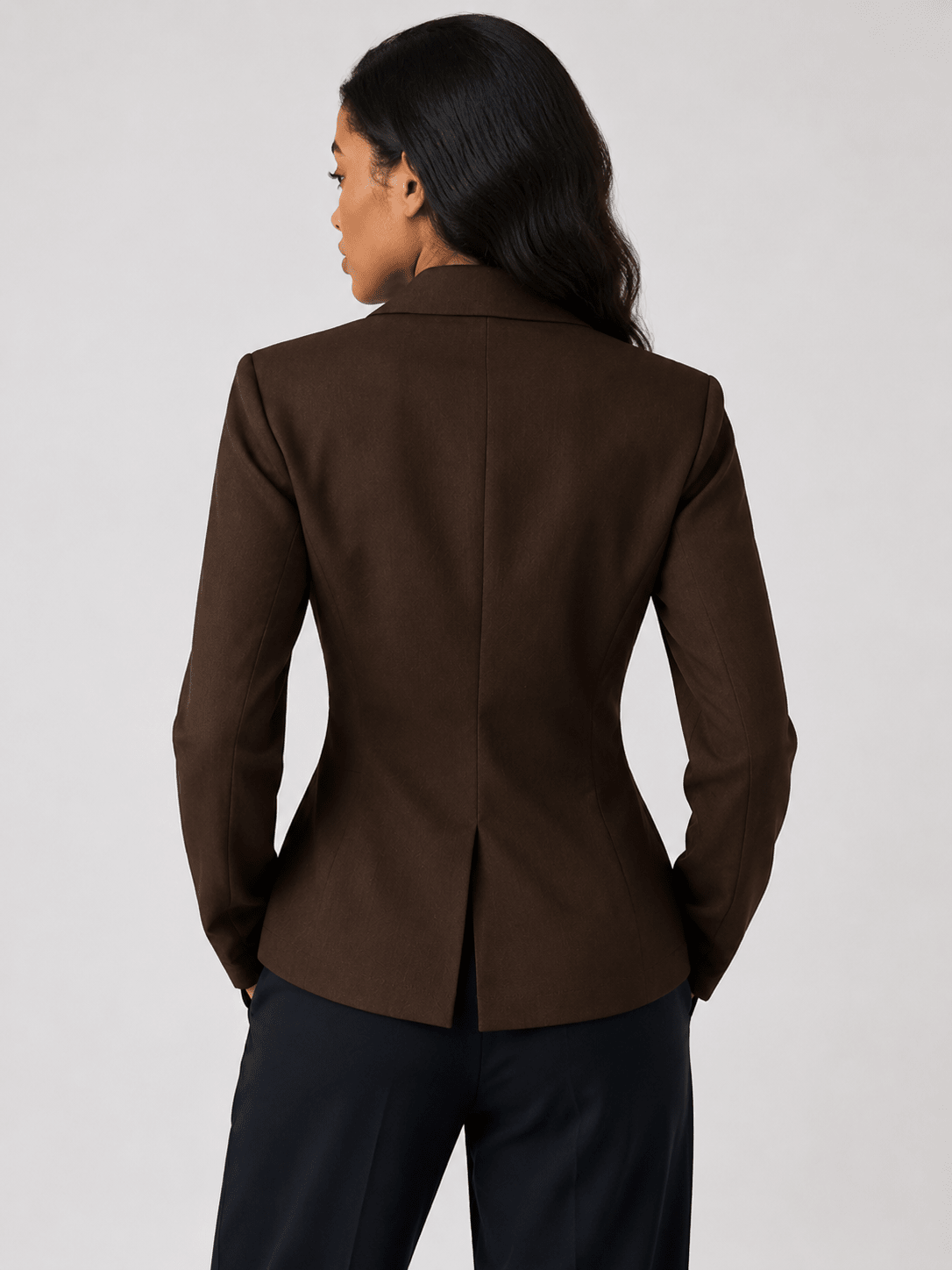 Women's Tailored Waist Blazer Elegant Office Business Casual Linen Blend Jacket - Edin London