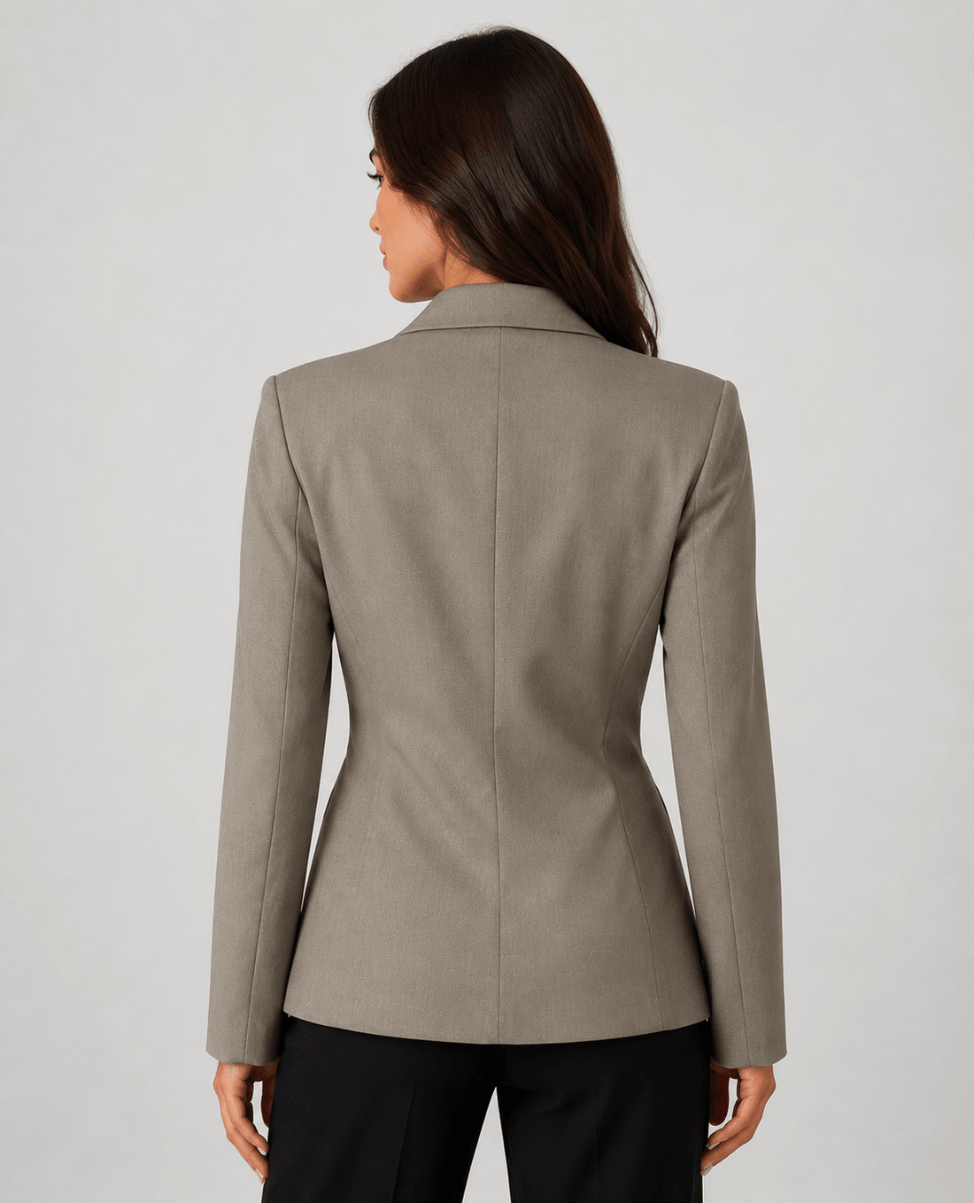 Women's Tailored Waist Blazer Elegant Office Business Casual Linen Blend Jacket - Edin London