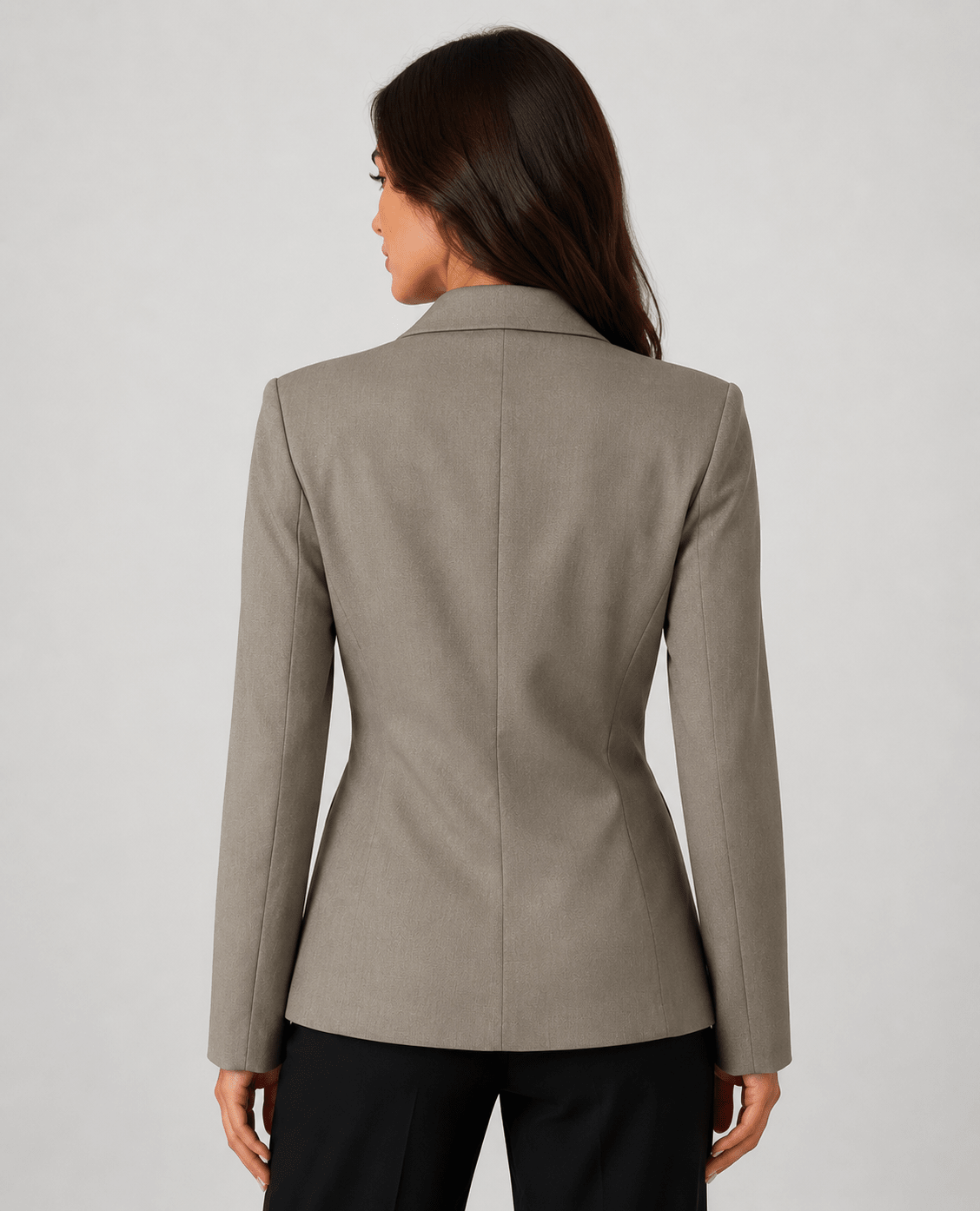 Women's Tailored Waist Blazer Elegant Office Business Casual Linen Blend Jacket - Edin London