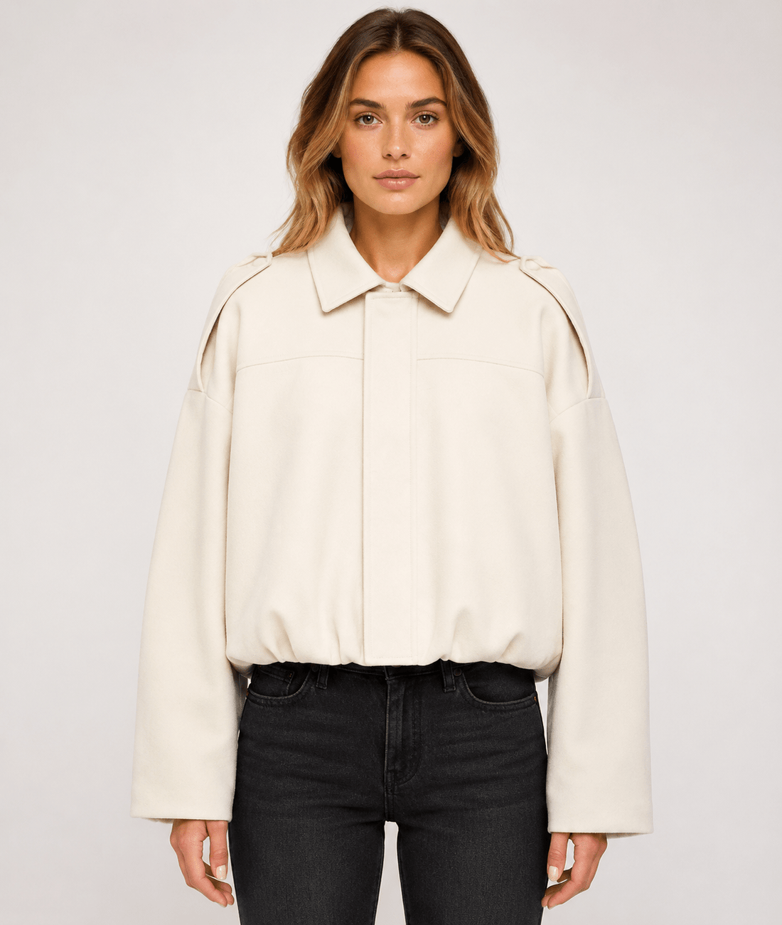 Women's Vintage Suede Texture Jacket Casual Button Up Long Sleeve Lightweight Coat - Edin London