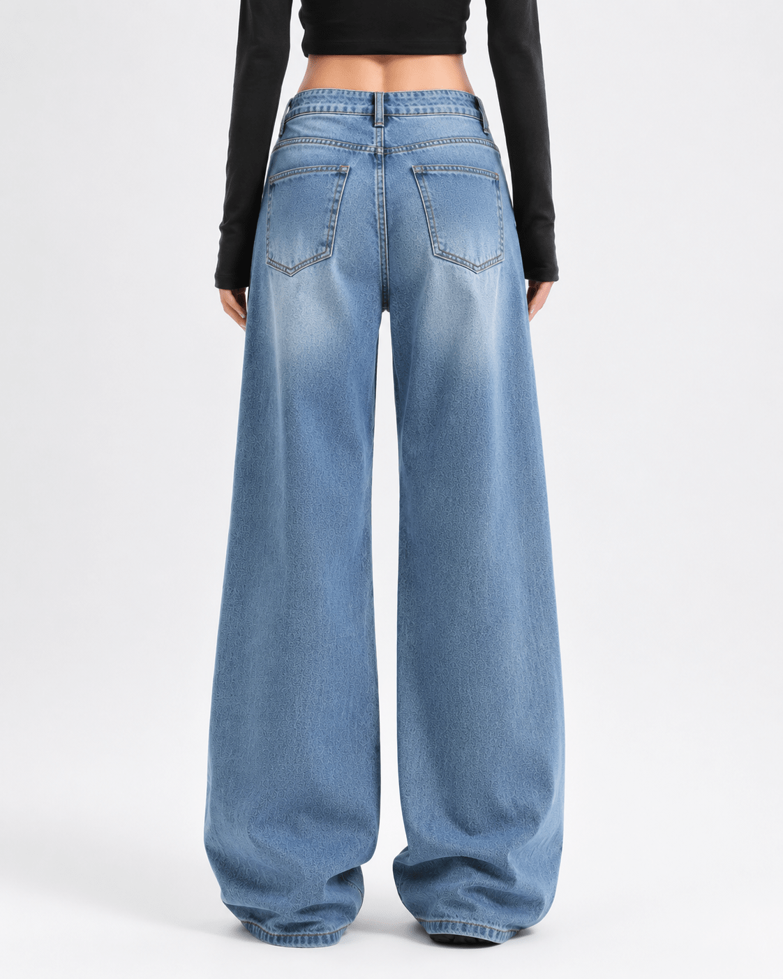 Women's Vintage Wide-Leg Denim Jeans – Mid-Waist Relaxed Straight Leg Casual Trousers - Edin London