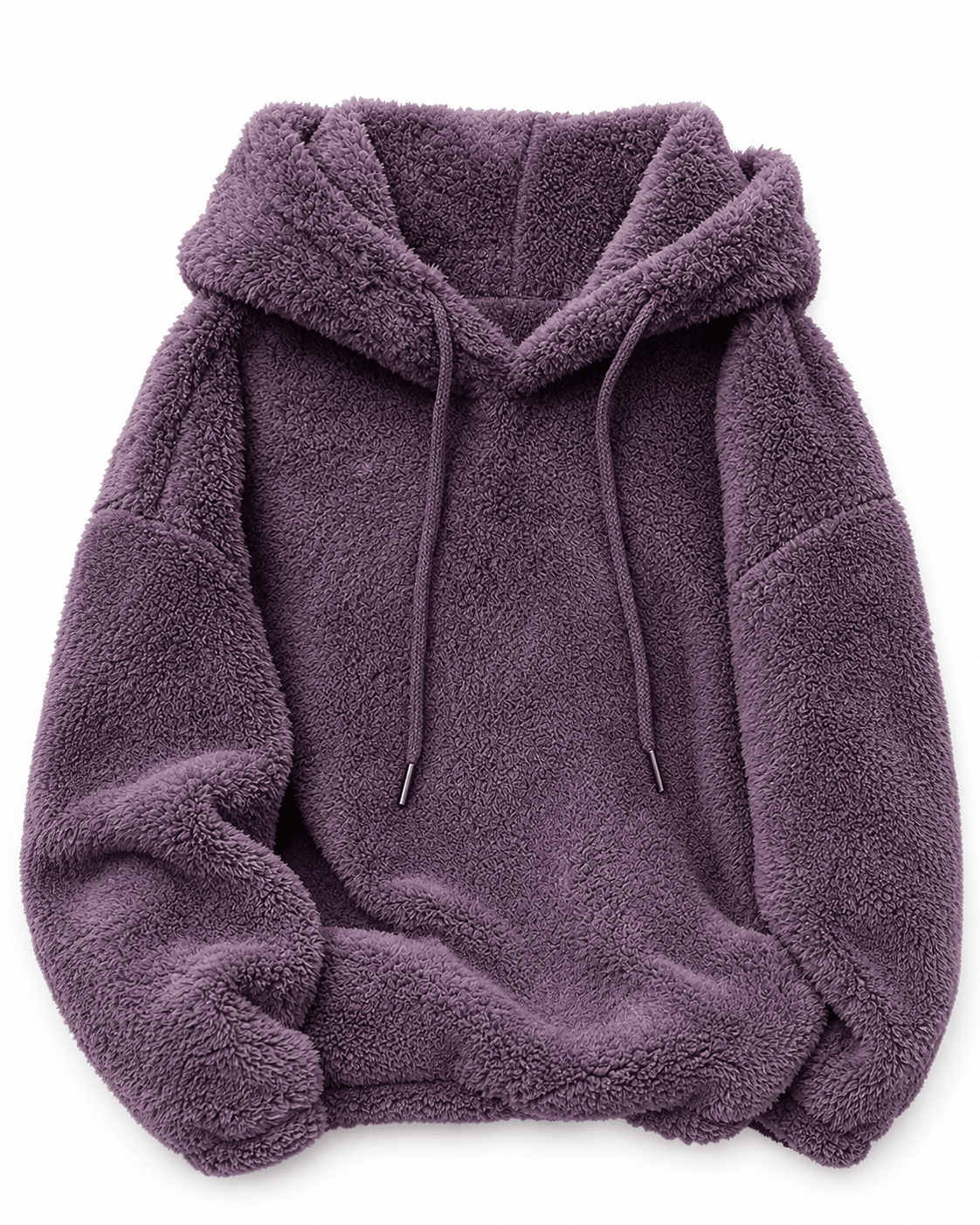 Women’s Warm Multi Color Sherpa Drop shoulder Fleece Color Block Hoodie For Winters Casual Relaxed Fit - Edin London