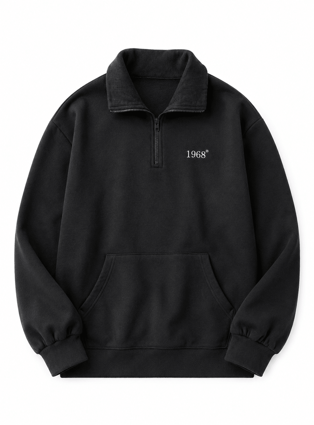 Women’s Warm Navy Blue Quarter Zip Fleece Hoodie With Star Detail Winters - Edin London