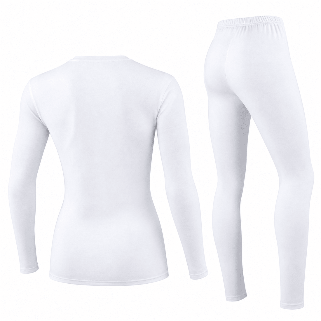 Women’s Warm White Full Sleeve Fitted Top & Leggings Set - Edin London