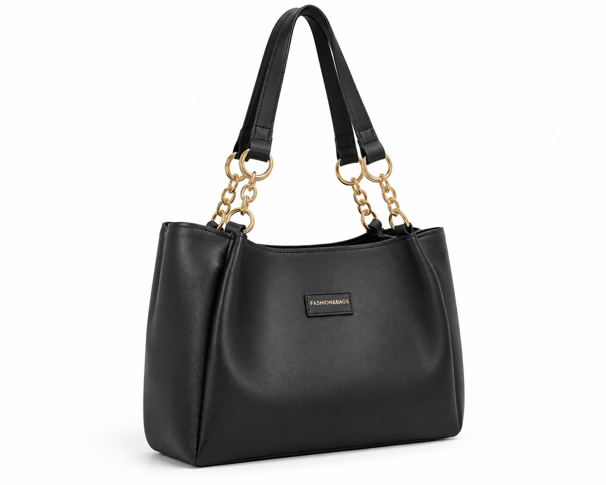 Women's Woven Texture PU Leather Tote Bag Large Capacity Shoulder Bag for Work, University & Daily Use - Edin London