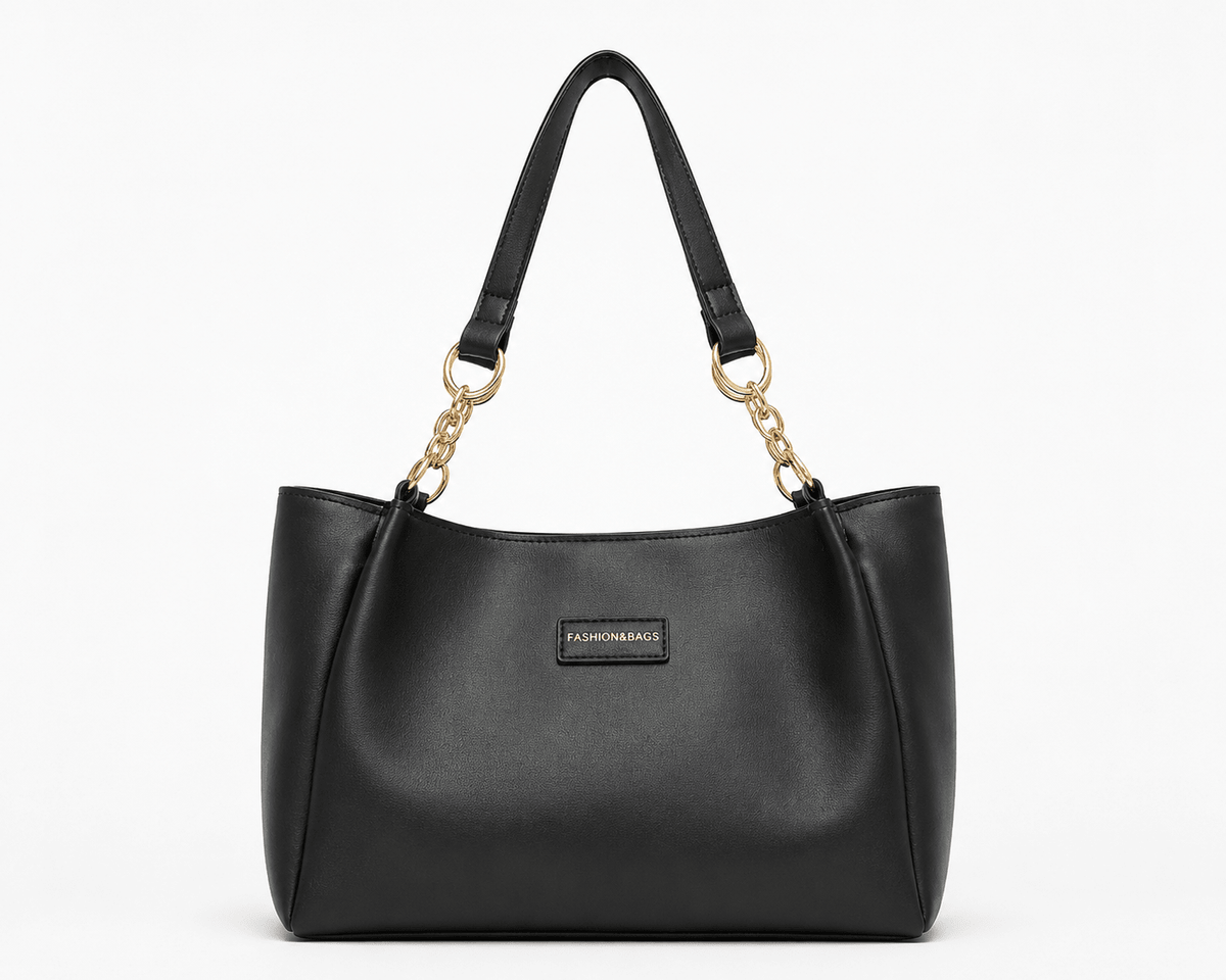 Women's Woven Texture PU Leather Tote Bag Large Capacity Shoulder Bag for Work, University & Daily Use - Edin London
