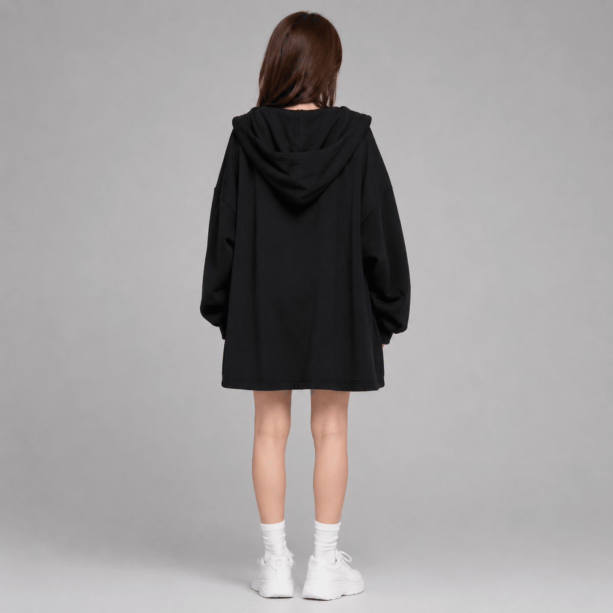 Women's Zip Lightweight Hooded Sweatshirt Loose Fit - Edin London